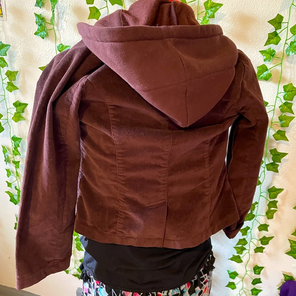 Corduroy brown jacket with hood kids